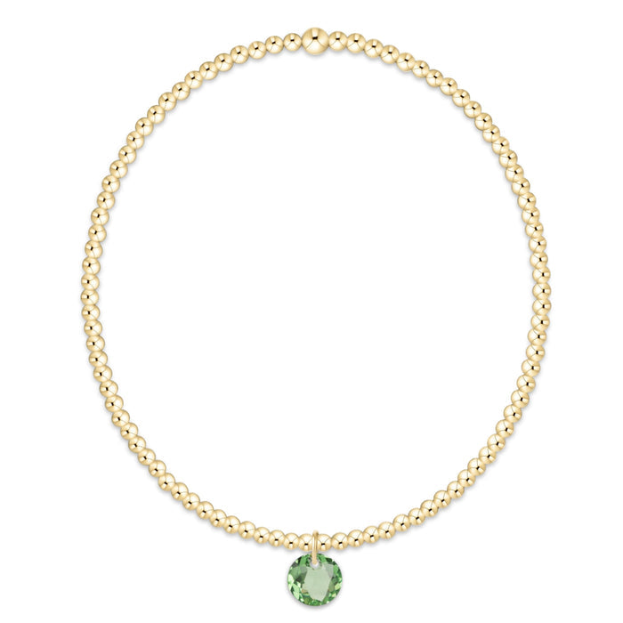 Classic Gold 2mm Bracelet - Reflection Small Charm - 08