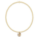 Classic Gold 2mm Bracelet - Reflection Small Charm - 11