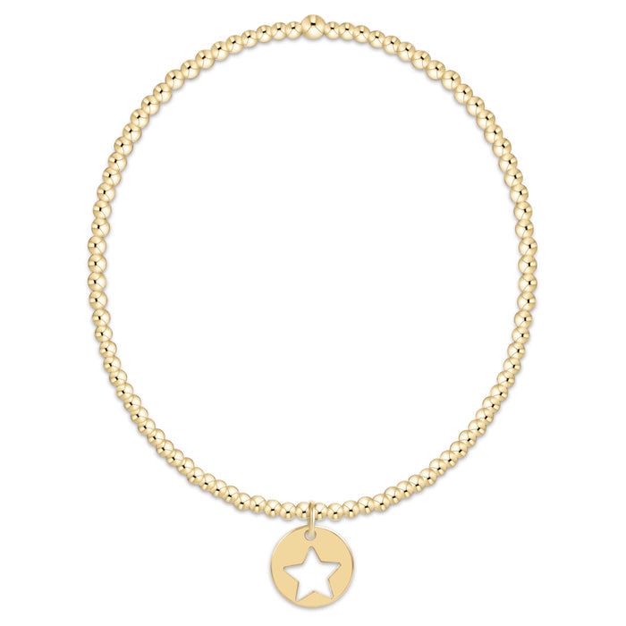Classic Gold 2mm Bracelet - Star Small Gold Disc