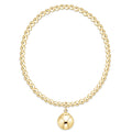 Classic Gold 3mm Bracelet - Classic Gold 10mm Charm