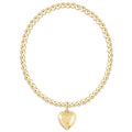 Classic Gold 3mm Bracelet - Love Plush Gold Charm