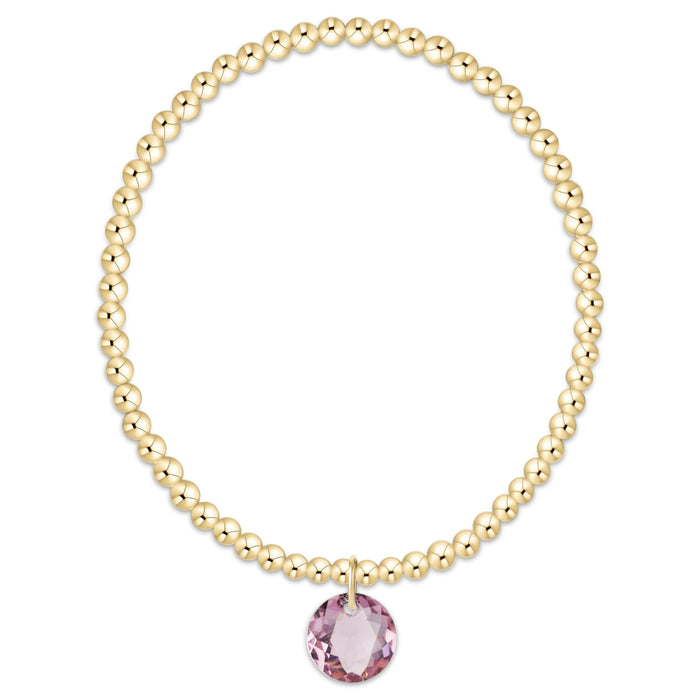 Classic Gold 3mm Bracelet - Reflection Charm - 02