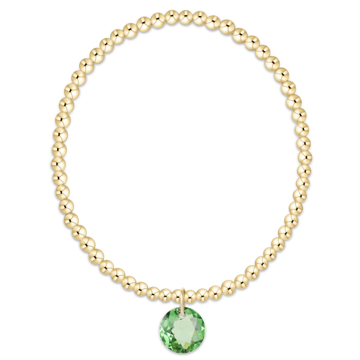 Classic Gold 3mm Bracelet - Reflection Charm - 08