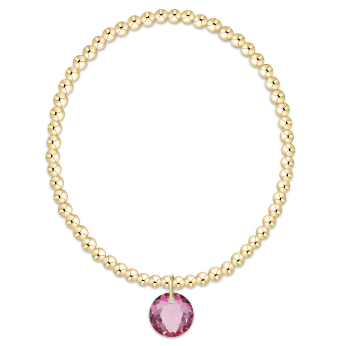 Classic Gold 3mm Bracelet - Reflection Charm - 10