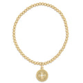 Classic Gold 3mm Bracelet - Signature Cross Gold Disc
