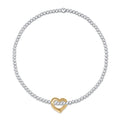 Classic Mixed Metal 2.5mm Bracelet - Love Gold Charm