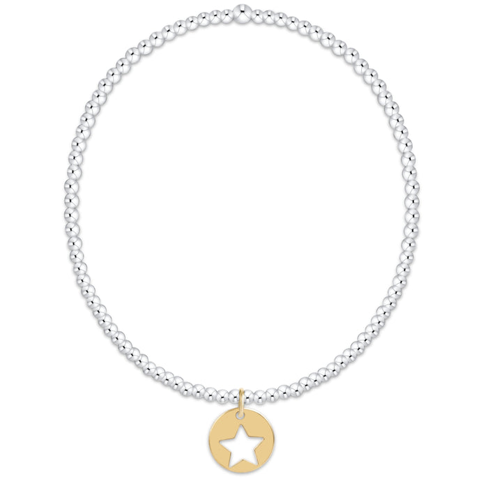 Classic Mixed Metal 2mm Bracelet - Star Small Gold Disc