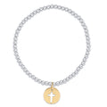 Classic Mixed Metal 3mm Bracelet - Blessed Gold Disc