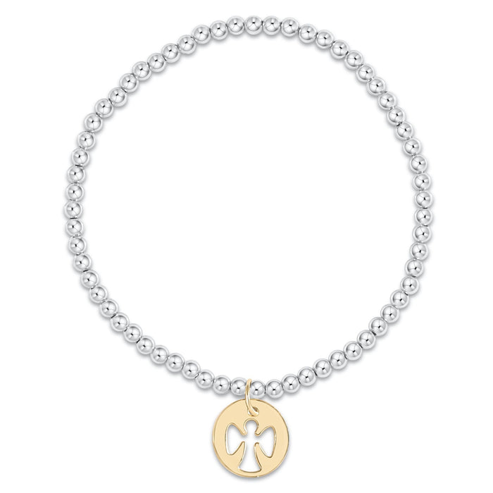 Classic Mixed Metal 3mm Bracelet - Guardian Angel Gold Disc