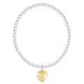 Classic Mixed Metal 3mm Bracelet - Love Plush Gold Charm