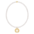 Classic Pearl 3mm Bracelet - Blessed Gold Disc