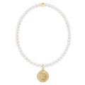 Classic Pearl 3mm Bracelet - Blessing Gold Disc