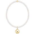 Classic Pearl 3mm Bracelet - Classic Gold 10mm Charm