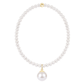 Classic Pearl 3mm Bracelet - Classic Pearl 10mm Charm