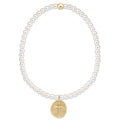 Classic Pearl 3mm Bracelet - Inspire Small Gold Disc