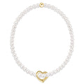 Classic Pearl 3mm Bracelet - Love Gold Charm