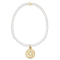 Classic Pearl 3mm Bracelet - Signature Cross Gold Disc