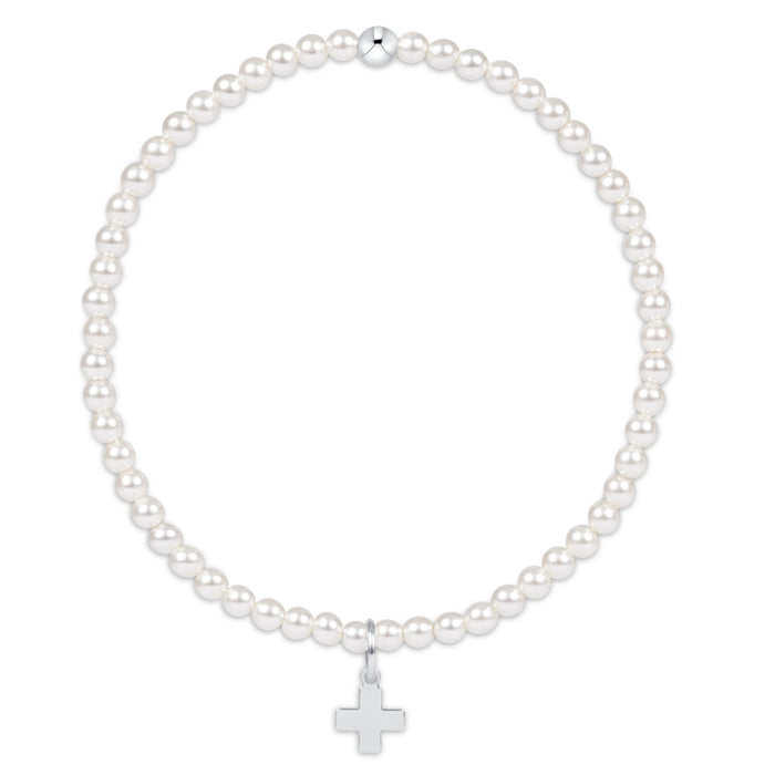 Classic Pearl 3mm Bracelet - Signature Cross Sterling Charm