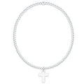 Classic Sterling 2mm Bracelet - Blessed Crystal Charm