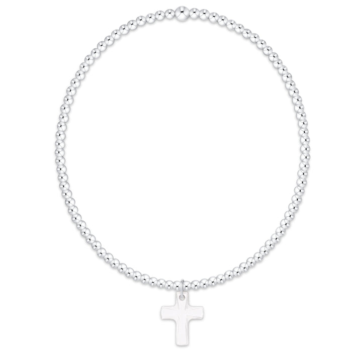 Classic Sterling 2mm Bracelet - Blessed Crystal Charm