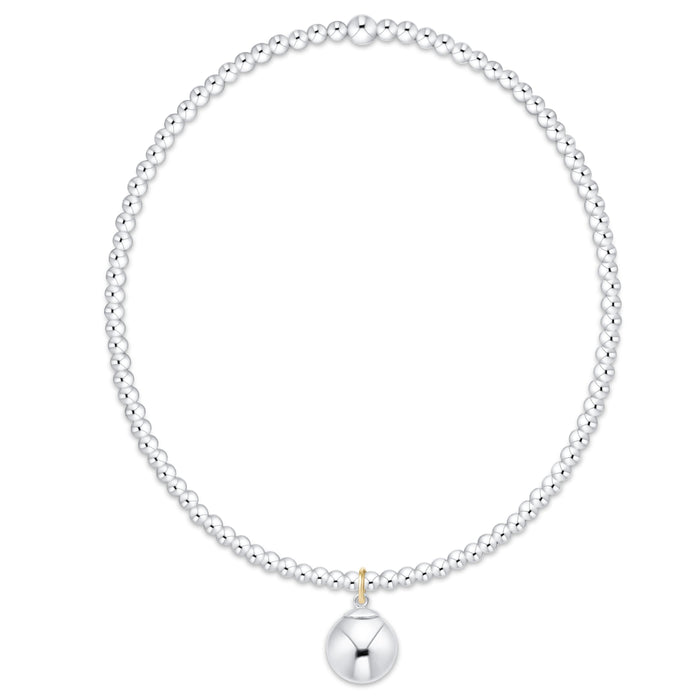 Classic Sterling 2mm Bracelet - Classic Sterling 8mm Charm