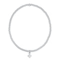 Classic Sterling 2mm Bracelet - Signature Cross Small Sterling Charm