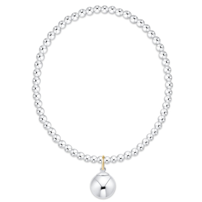 Classic Sterling 3mm Bracelet - Classic Sterling 10mm Charm