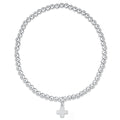 Classic Sterling 3mm Bracelet - Signature Cross Sterling Charm