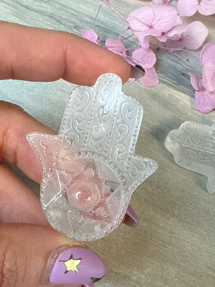 Clear Quartz Hamsa
