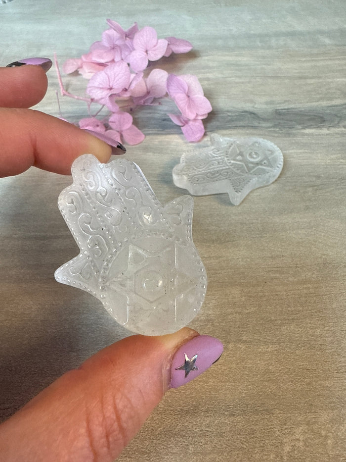 Clear Quartz Hamsa