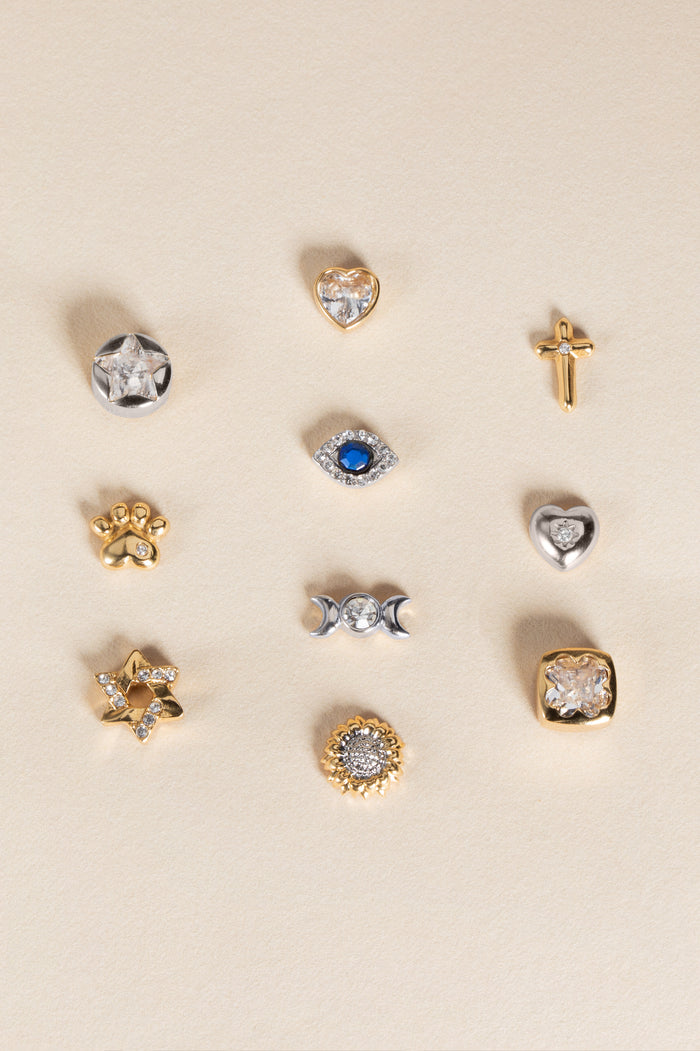 Crystal Puffy Heart Mini Stud Earrings