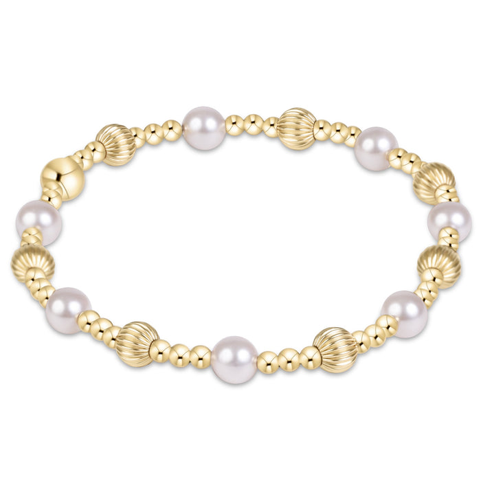 Dignity Sincerity Gold 5mm Bracelet - Pearl