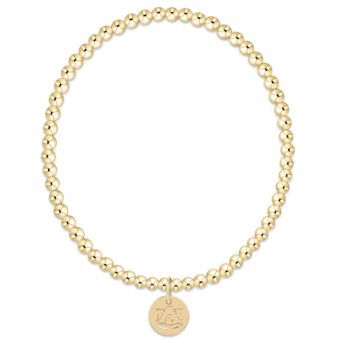 eCOLLEGIATE Classic Gold 3mm Bracelet - Auburn Disc