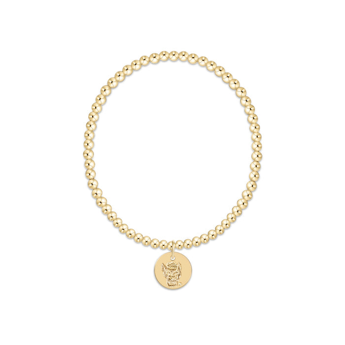 eCOLLEGIATE Classic Gold 3mm Bracelet - North Carolina State University Disc