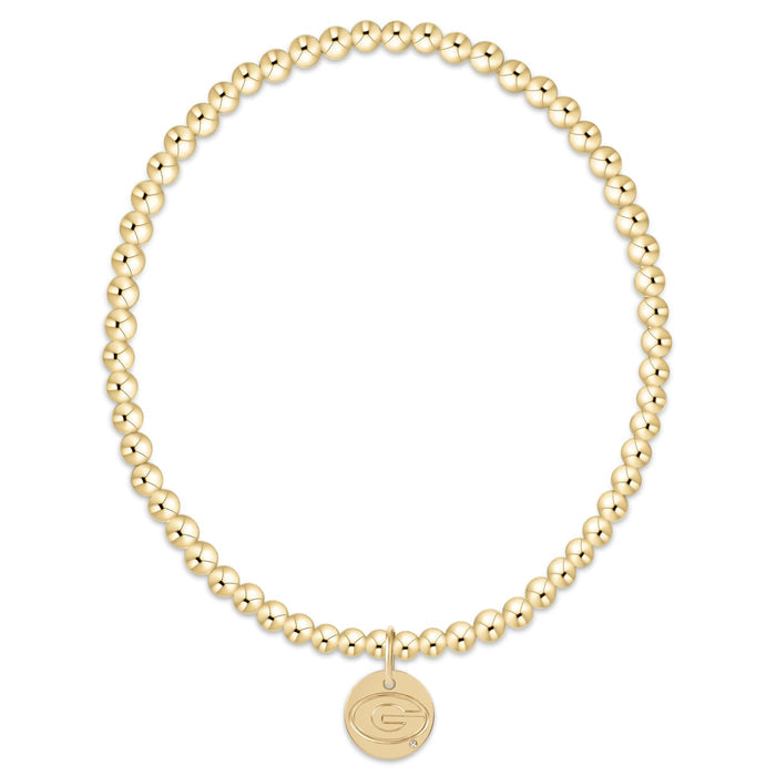 eCOLLEGIATE Classic Gold 3mm Bracelet - UGA Disc