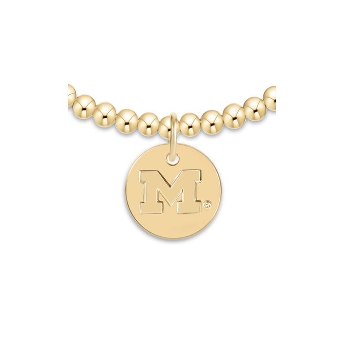 eCOLLEGIATE Classic Gold 3mm Bracelet - University of Michigan