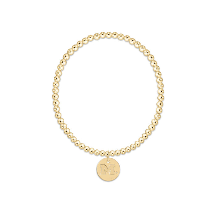 eCOLLEGIATE Classic Gold 3mm Bracelet - University of Michigan