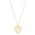 egirl 14" Necklace Gold - Paw Print Gold Disc