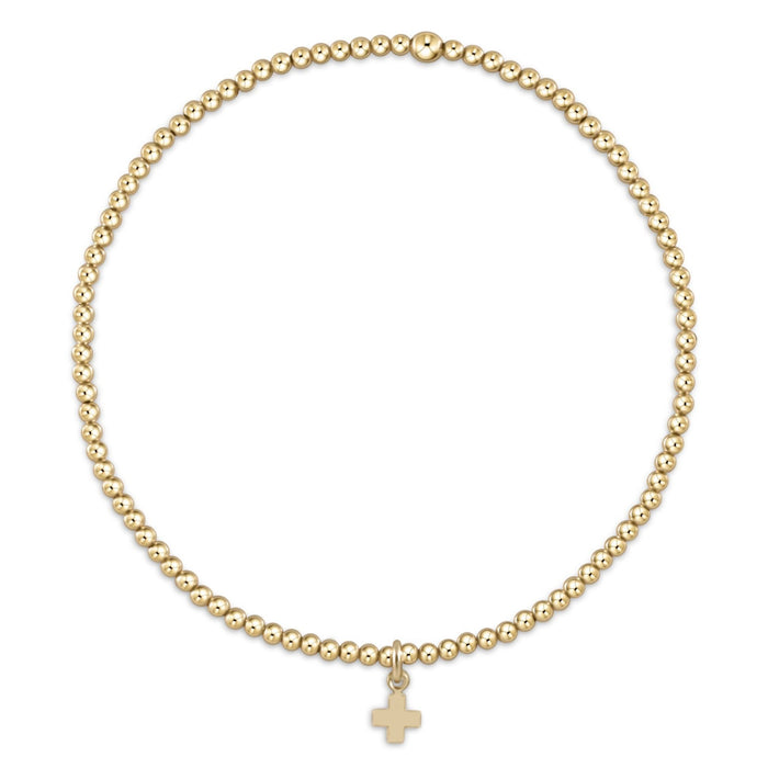 egirl Classic Gold 2mm Bracelet - Signature Cross Small Gold Charm
