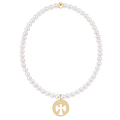 egirl Classic Pearl 3mm Bracelet - Guardian Angel Gold Disc