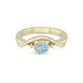Embrace Ring Catherine Best 9ct Yellow Gold with Blue Topaz and Diamond