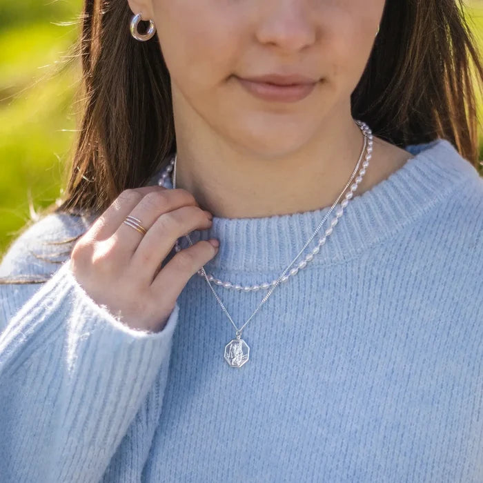 Engravable St Christopher Necklace  Silver
