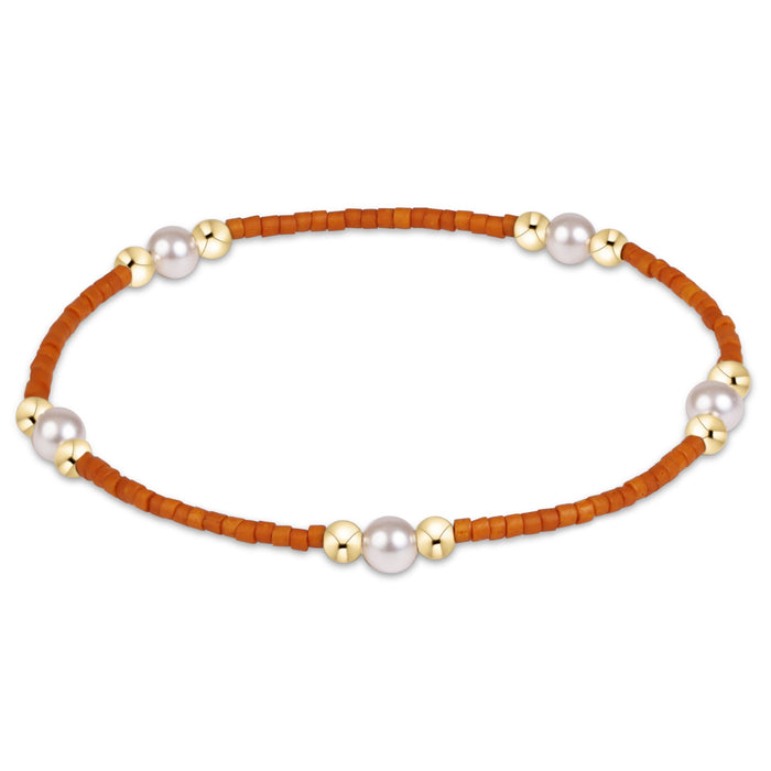 Gameday Hope Purpose Pearl Bracelet - Burnt Orange