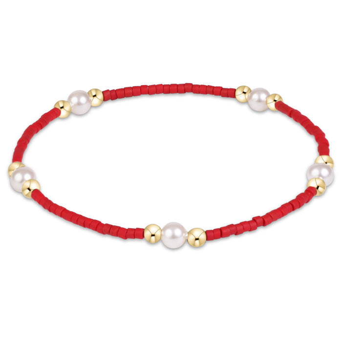 Gameday Hope Purpose Pearl Bracelet - Crimson