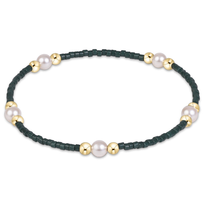 Gameday Hope Purpose Pearl Bracelet - Dark Green