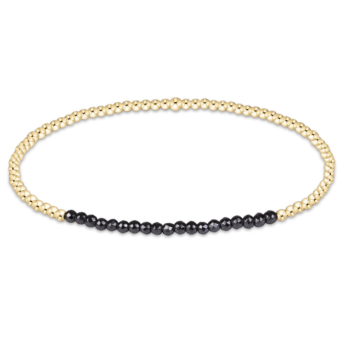 Gold Bliss Faceted Hematite 2mm Gold Bracelet