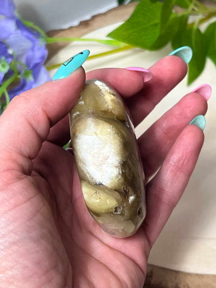 Golden Star Yellow Mica Lepidolite Palm - rare