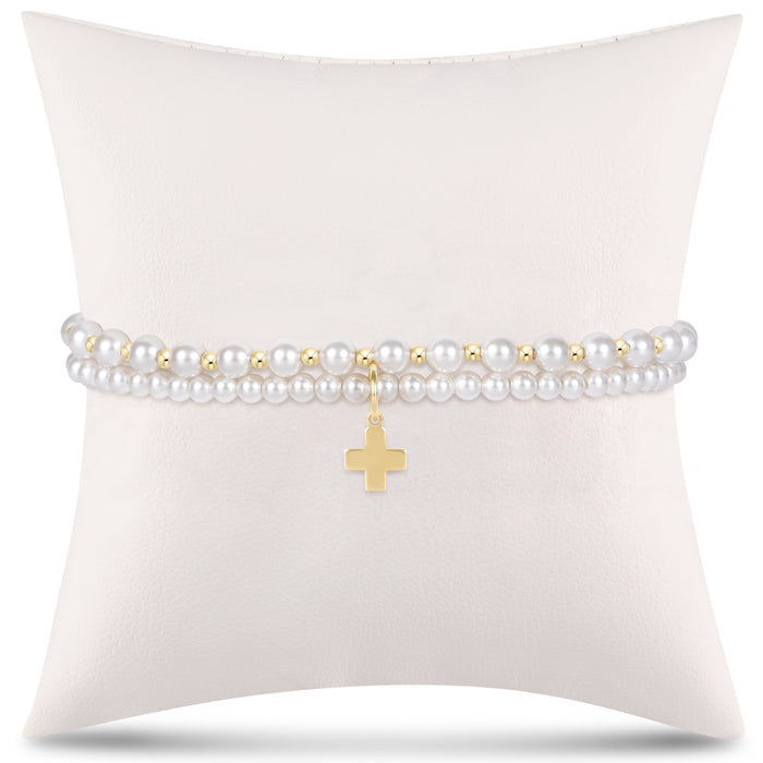 grateful for you gift stack - pearl signature cross charm
