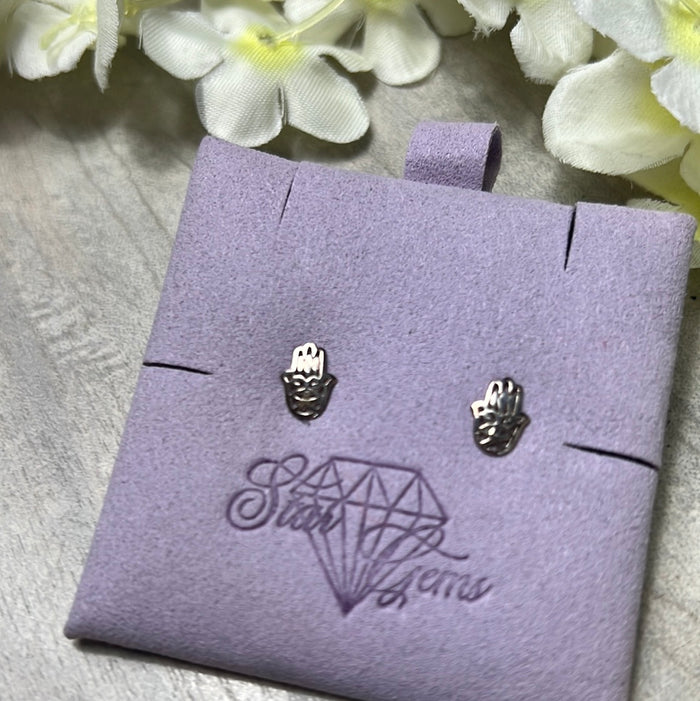 Hamsa Studs  Sterling Silver Earrings