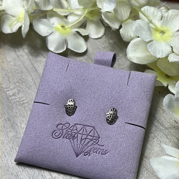 Hamsa Studs  Sterling Silver Earrings